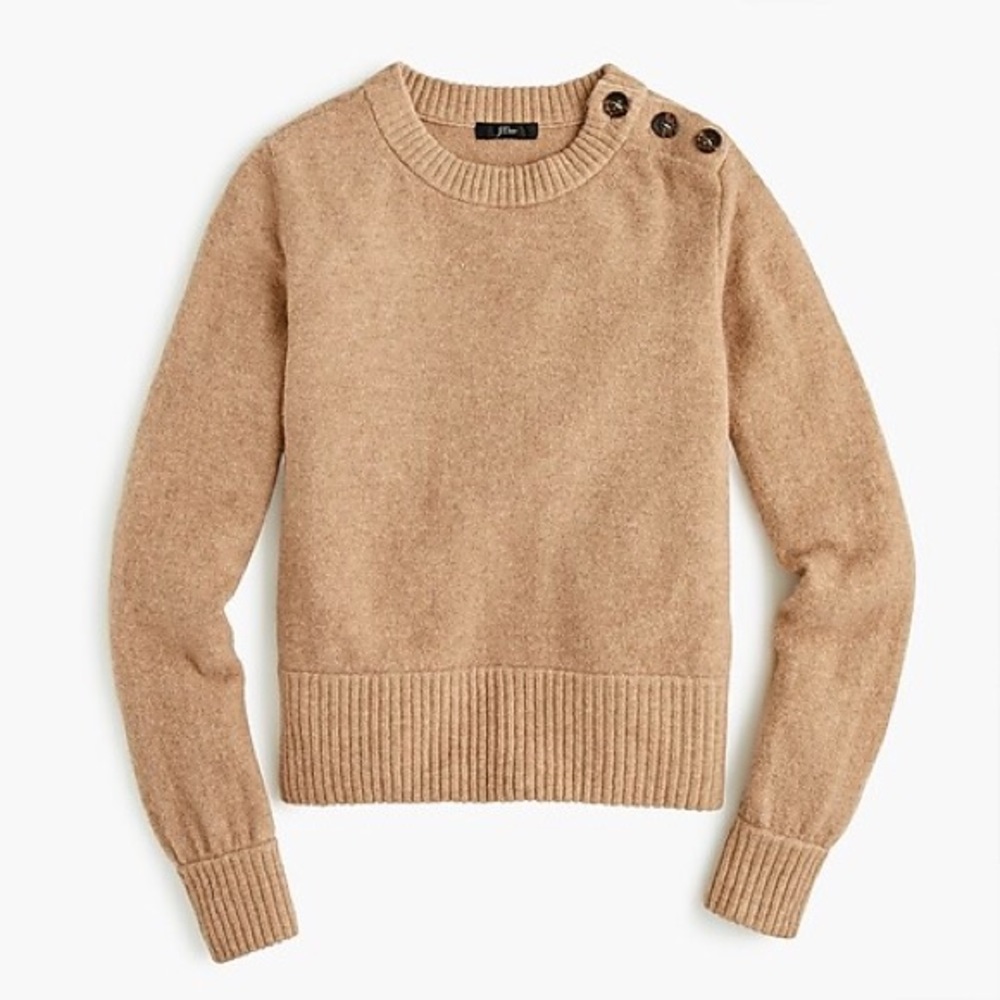 J. Crew Button-detail crewneck sweater
